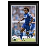 Chelsea Personalised Printed Signature Photo Framed - Willian