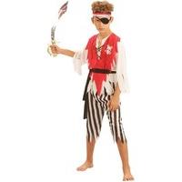 Child Stripy Pirate Boy Costume - Small