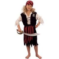 child striped pirate girl costume large