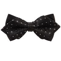Chess Board with Tiny Squares Black Diamond Tip Bow Tie