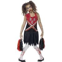 Child\'s Medium Red & Black Zombie Cheerleader Costume