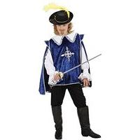 Children\'s Blue Musketeer - Costume Medium 8-10 Yrs (140cm) For Medieval Middle