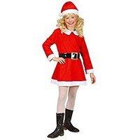 Children\'s Flannel Santa Girl - Costume Medium 8-10 Yrs (140cm) For Christmas