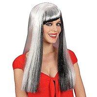 Cheryl Morticia Black & White Wig For Fancy Dress Costumes & Outfits Accessory