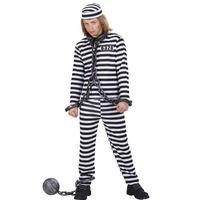 Children\'s Convict Black/white 128cm Costume Small 5-7 Yrs (128cm) For Prisoner