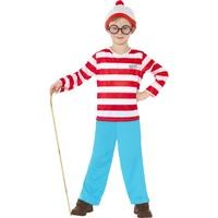childrend red and white wheres wally fancy dress costume