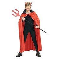 childrens red cape withblack collar child 110cm costume infant 3 4 yrs ...