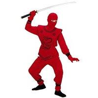Children\'s Red Ninja Costume Medium 8-10 Yrs (140cm) For Oriental Chinese Fancy