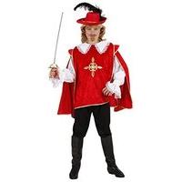 Children\'s Red Musketeer - Costume Medium 8-10 Yrs (140cm) For Medieval Middle