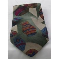Charleston green & cream pot & urn print silk tie