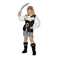 Children\'s Pirate Girl 140cm Costume Medium 8-10 Yrs (140cm) For Buccaneer