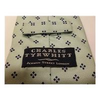 charles tyrwhitt pale mint and floral figuring luxury designer silk ti ...