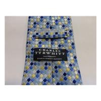 Charles Tyrwhitt Silk Tie Blue & Gold Squares