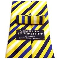 Charles Tyrwhitt Yellow And Blue Striped Tie