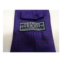 Charles Tyrwhitt Purple Silk Tie With Blue Zigzag Design