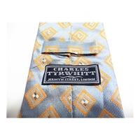 Charles Tyrwhitt Silk Tie Blue With Gold Diamonds