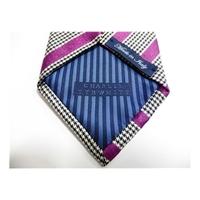 Charles Tyrwhitt Silk Tie Purple & Dog Tooth Stripes
