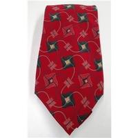Christian Dior Monsieur red & green mix patterned silk tie