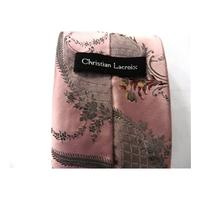 Christian Lacroix Pink Floral Metallic Silk Tie