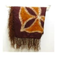 Chocolate Brown & Satsuma Silk Scarf Unbranded - Size: One size - Brown - Scarf