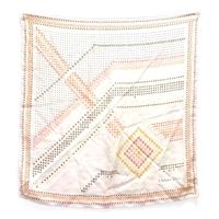 Christian Dior Vintage Circa 1960\'s Pale Pink Multi-Coloured Polka Dot Decorative Silk Scarf With Rolled Edge