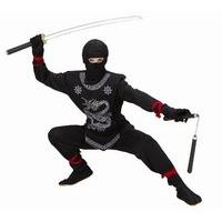 Children\'s Black Ninja Costume Large 11-13 Yrs (158cm) For Oriental Chinese