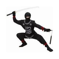 Children\'s Black Ninja Costume Medium 8-10 Yrs (140cm) For Oriental Chinese