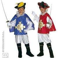 Children\'s Musketeer - Blue/red 158cm Costume Large 11-13 Yrs (158cm) For