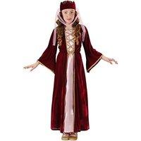 Children\'s Medieval Queen Costume Medium 8-10 Yrs (140cm) For Middle Ages Fancy