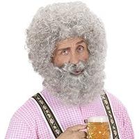 character curly beard grey wig for hair accessory fancy dress