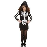 childrens glam skeleton girl costume medium 8 10 yrs 140cm for hallowe ...
