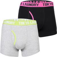 Chandos Two Tone Boxer Shorts Set in Raspberry Rose / Green Glow - Tokyo Laundry