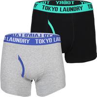 Chandos Two Tone Boxer Shorts Set in Simply Green / Deep Blue - Tokyo Laundry