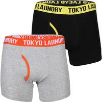 chandos two tone boxer shorts set in buttercup fire orange tokyo laund ...