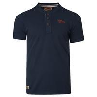 Chartham 2 Button Henley T-Shirt in Midnight Blue - Tokyo Laundry