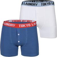 chalcot boxer shorts set in optic white federal blue tokyo laundry