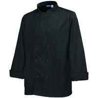 Chef\'s Basic Stud Long Sleeve Jacket Black Medium