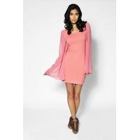 Chiffon Sleeve Jersey Dress