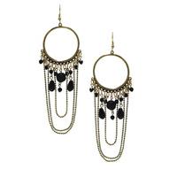 Chain Link Drop Hoop Earrings