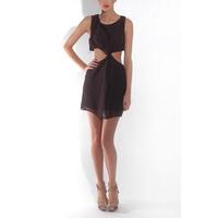 Chiffon Cut Out Dress with Twist Front