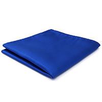 CH32 Handmade Men\'s Pocket Square Handkerchiefs Blue Solid 100% Silk Classic Unique Jacquard Woven New