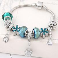 Charm Bracelet Alloy Rhinestone Flower Crown Fashion Women\'s Jewelry 1pc