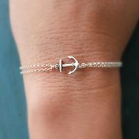 Chain Bracelet Handmade Movie Jewelry Double-layer Classic Alloy Anchor Gold Silver Jewelry For Party Birthday Engagement Christmas Gifts