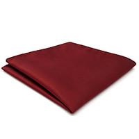 CH33 Handmade Men\'s Pocket Square Handkerchiefs Red Solid 100% Silk Classic Unique Jacquard Woven New