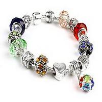 Chain Bracelet Crystal Crystal Natural Jewelry Red Green Blue Pink Light Blue Jewelry 1pc