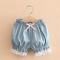 Children\'S Denim Shorts Female New Children\'S Clothing Girls Lace Short Pants