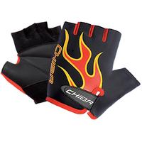 Chiba Boys Cycling Mitts - Black / Red / Medium