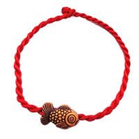 Chinese Red Classic Red String Bracelet with Cute Little Goldfish Jewelry Christmas Gifts