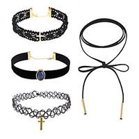Choker Necklaces Pendant Necklaces Chain Necklaces Imitation SapphireDangling Style Pendant Tassel Tassels Euramerican Fashion