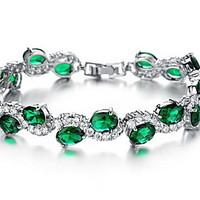 chain bracelet emerald crystal crystal zircon simulated diamond alloy  ...